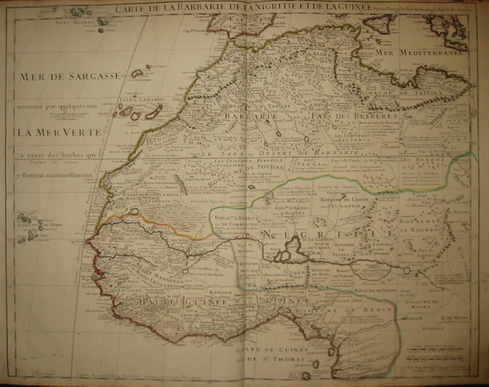 De l'Isle Guillaume (1675-1726) Carte de la Barbarie, de la Nigritie et de la Guinée... 1707 Parigi 